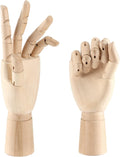Posable 12 inch wooden hands, left and right