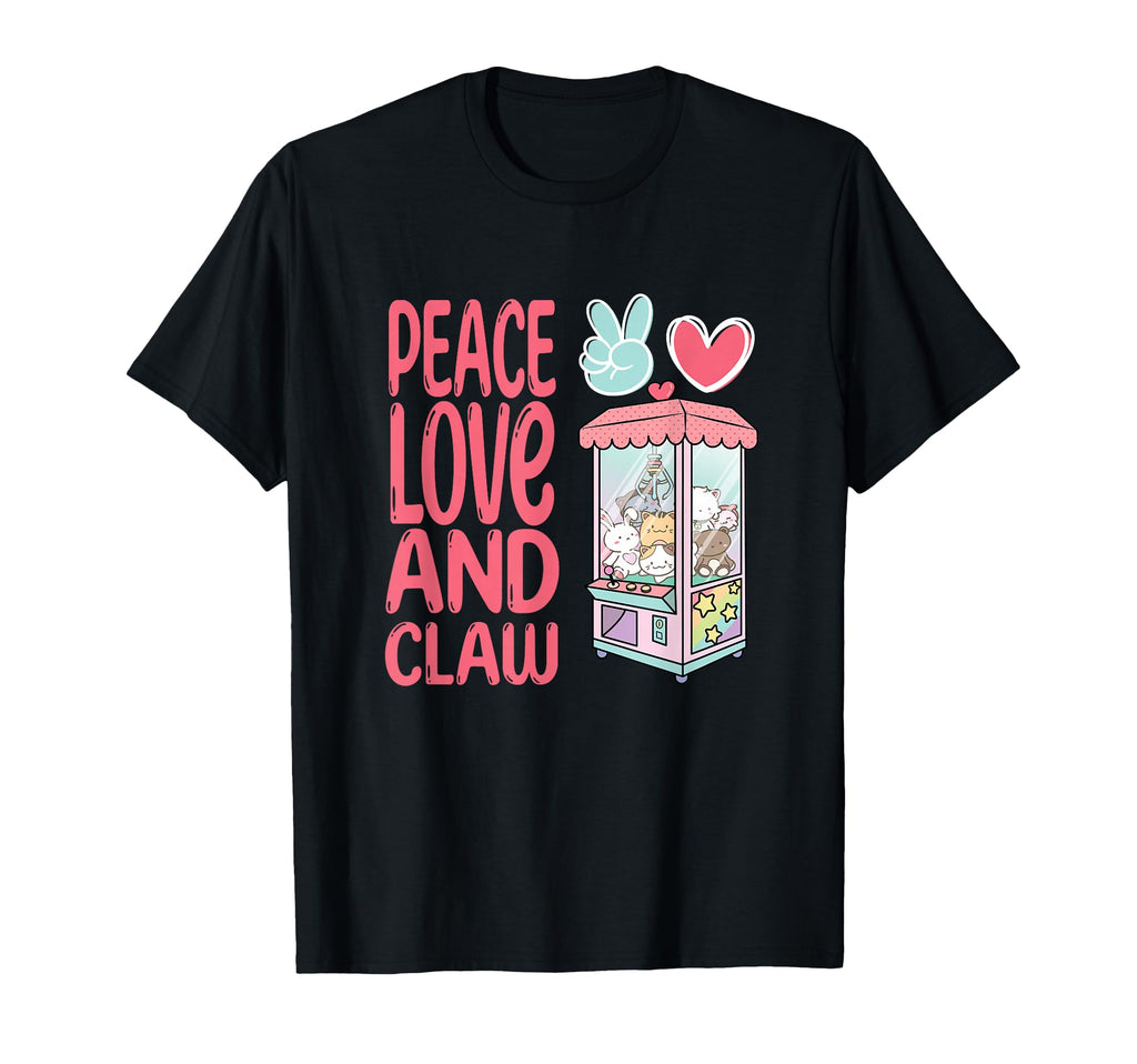 Claw Machine Arcade Game Peace Love T-Shirt - Minimalist Print Men Women