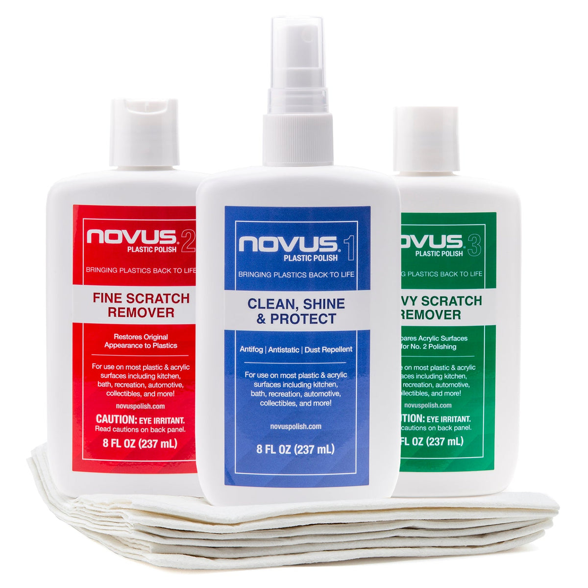 NOVUS plastic polish 1-2-3 kit, 8 oz