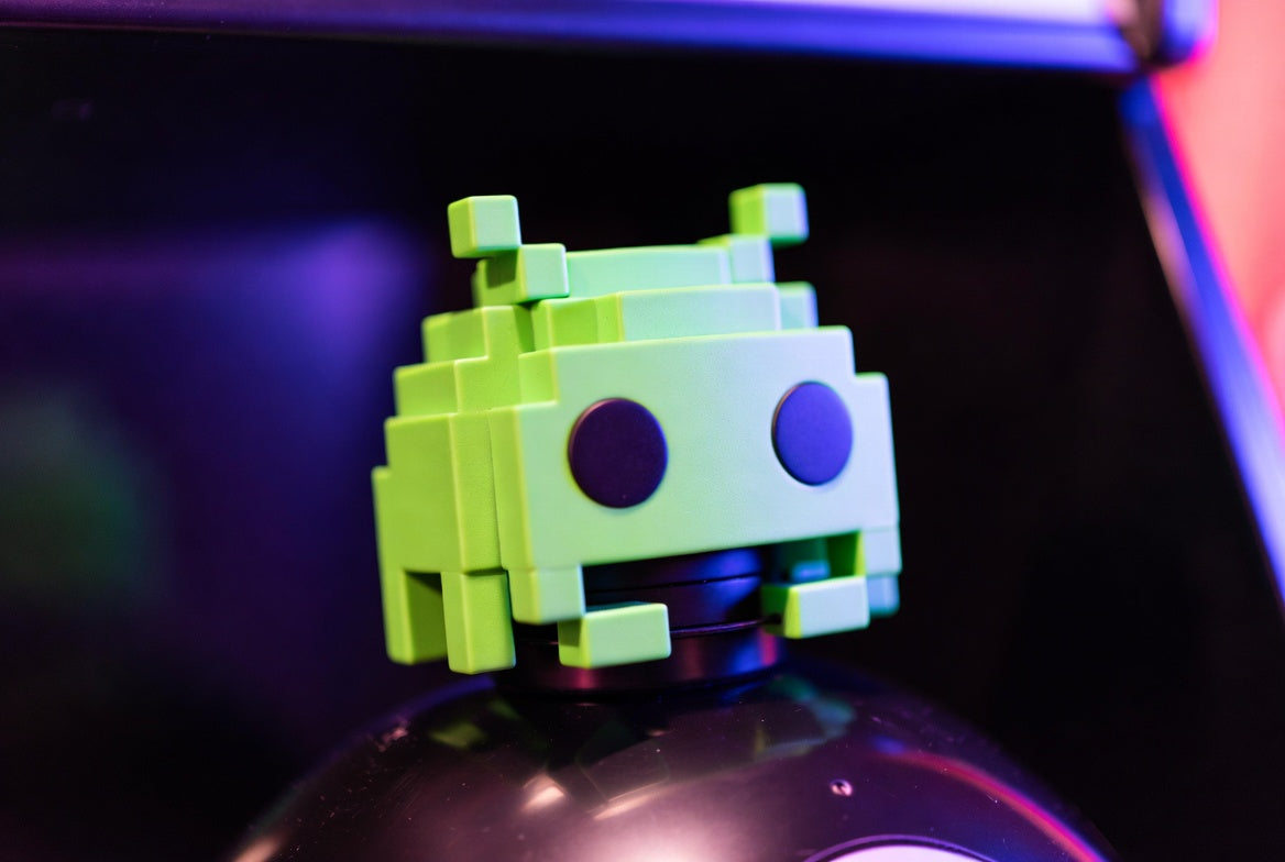 WigSticks Pixel Invader joystick topper — concept render