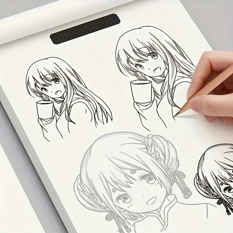 Anime Character Line Art Drawing Book for Beginners - 48 Pages of Simple Hand-Drawn Outlines for Tracing & Practice Painting